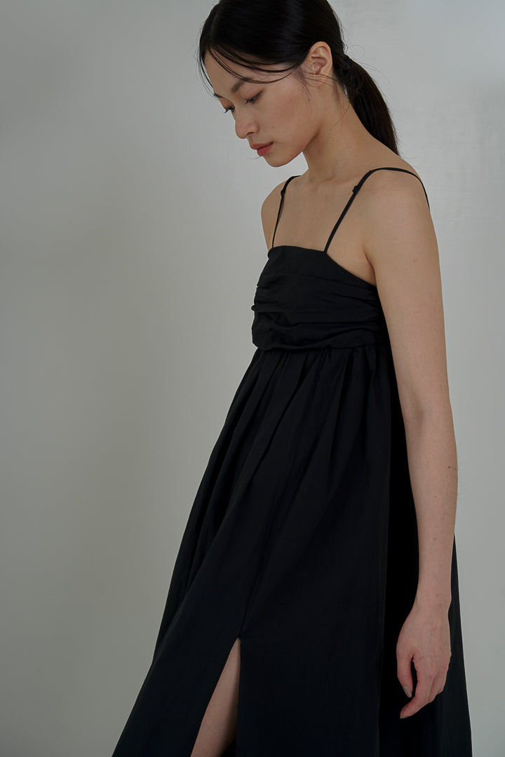 Cotton Split Maxi Dress - White