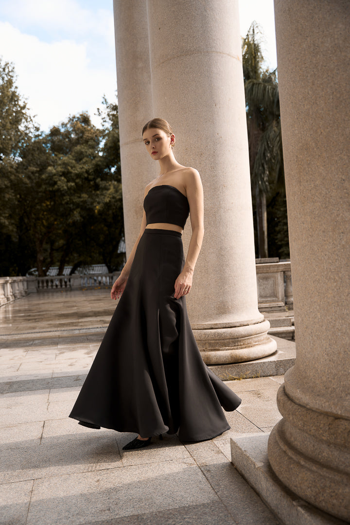 Two-piece Maxi Dress - Mermaid Silhouette Skirt
