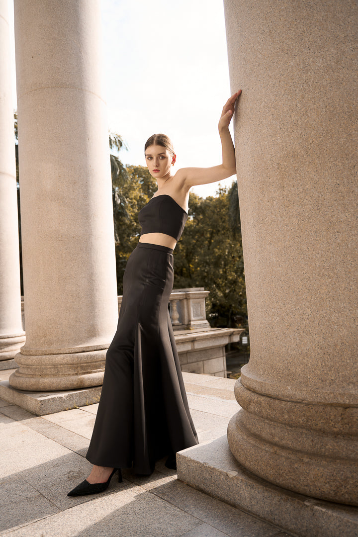 Two-piece Maxi Dress - Mermaid Silhouette Skirt