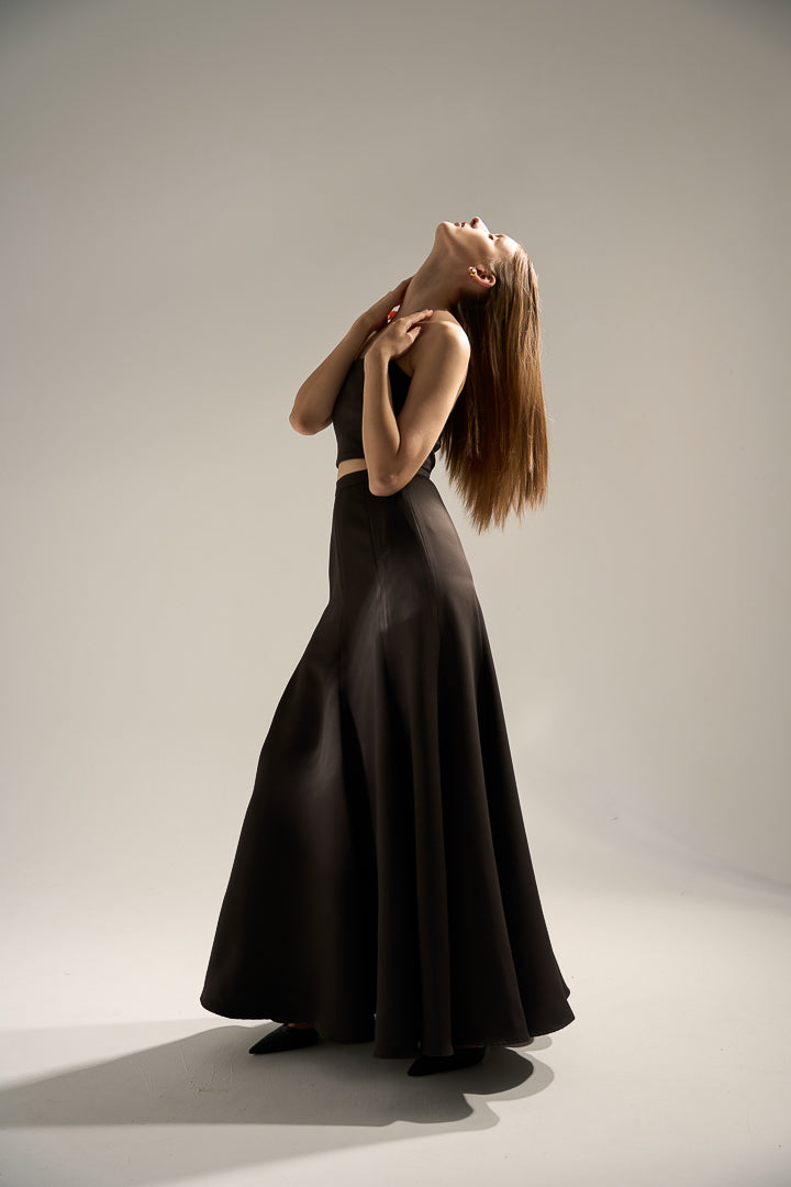 Two-piece Maxi Dress - Mermaid Silhouette Skirt