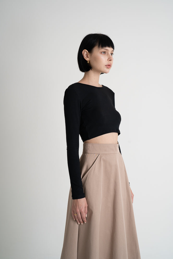 High Waist Pleated Skirt