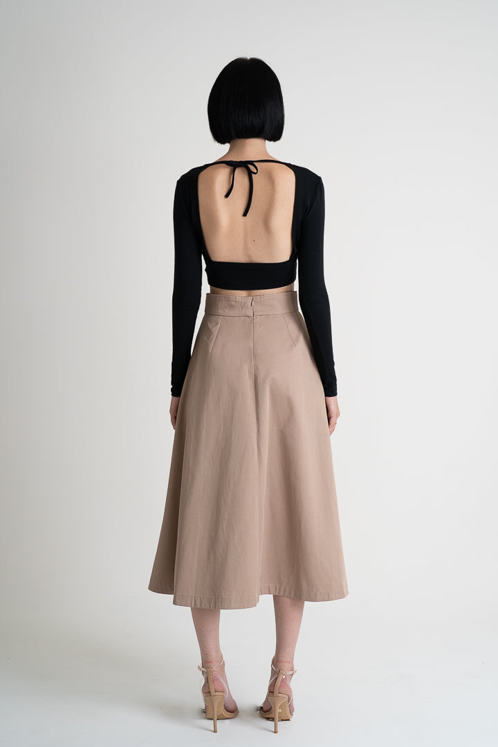 High Waist Pleated Skirt