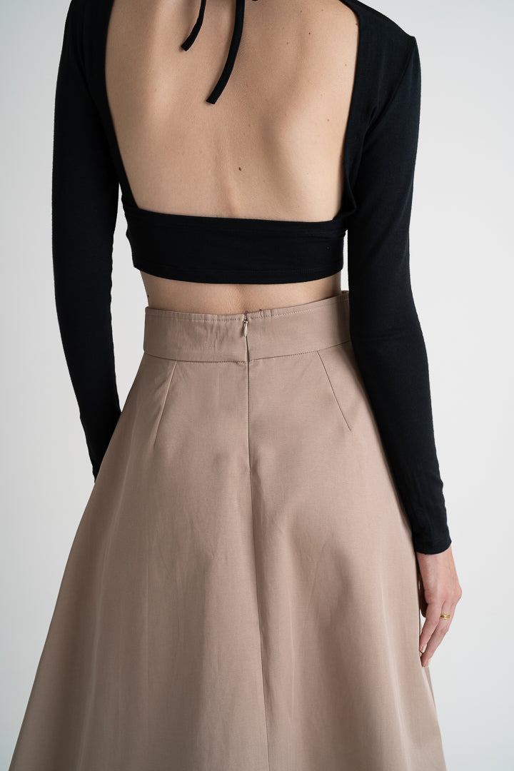 High Waist Pleated Skirt