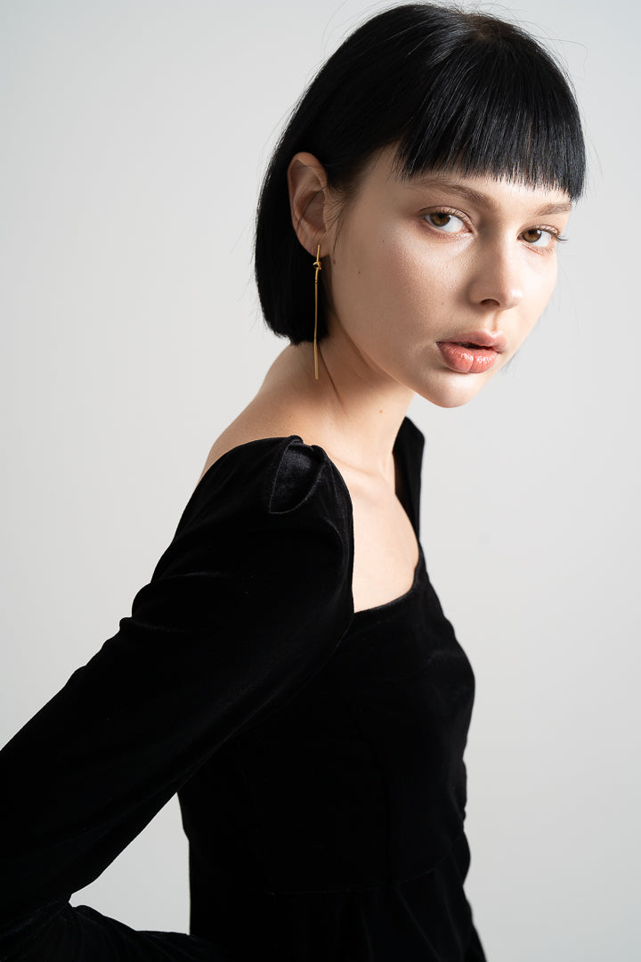 Square Neck Raglan Sleeve Dress