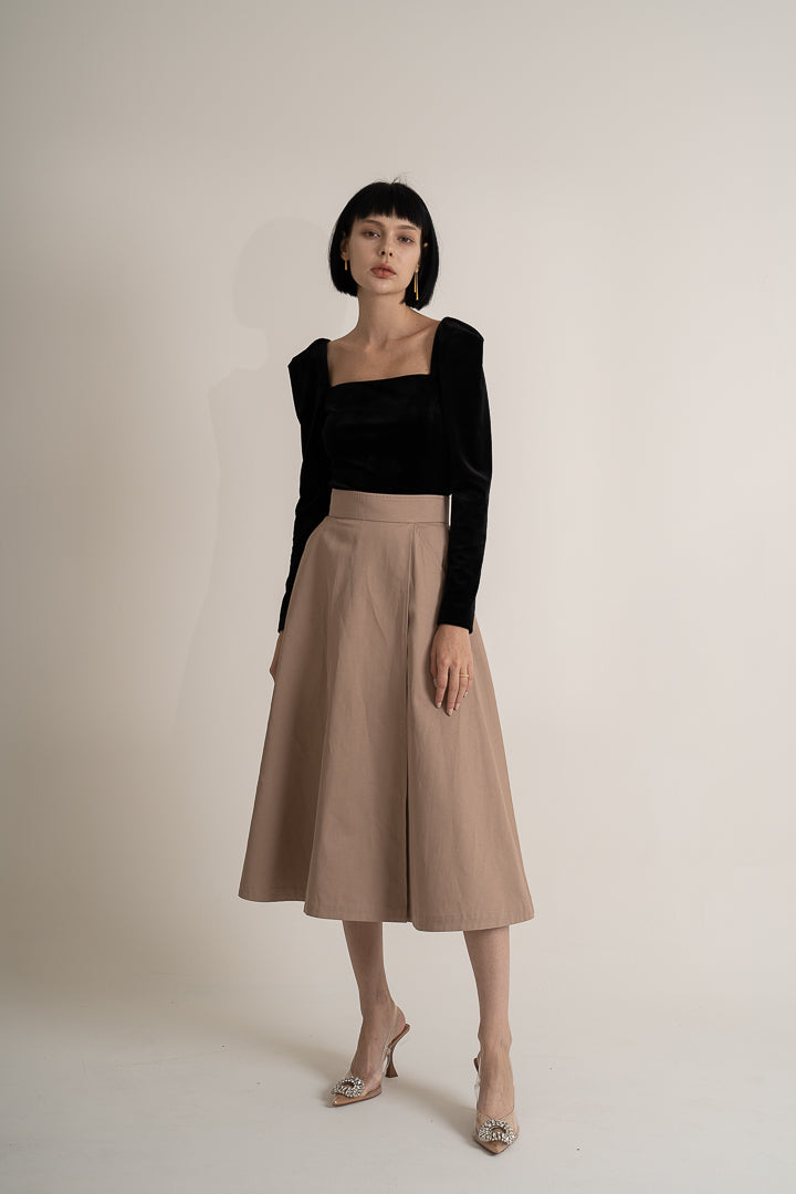 High Waist Pleated Skirt