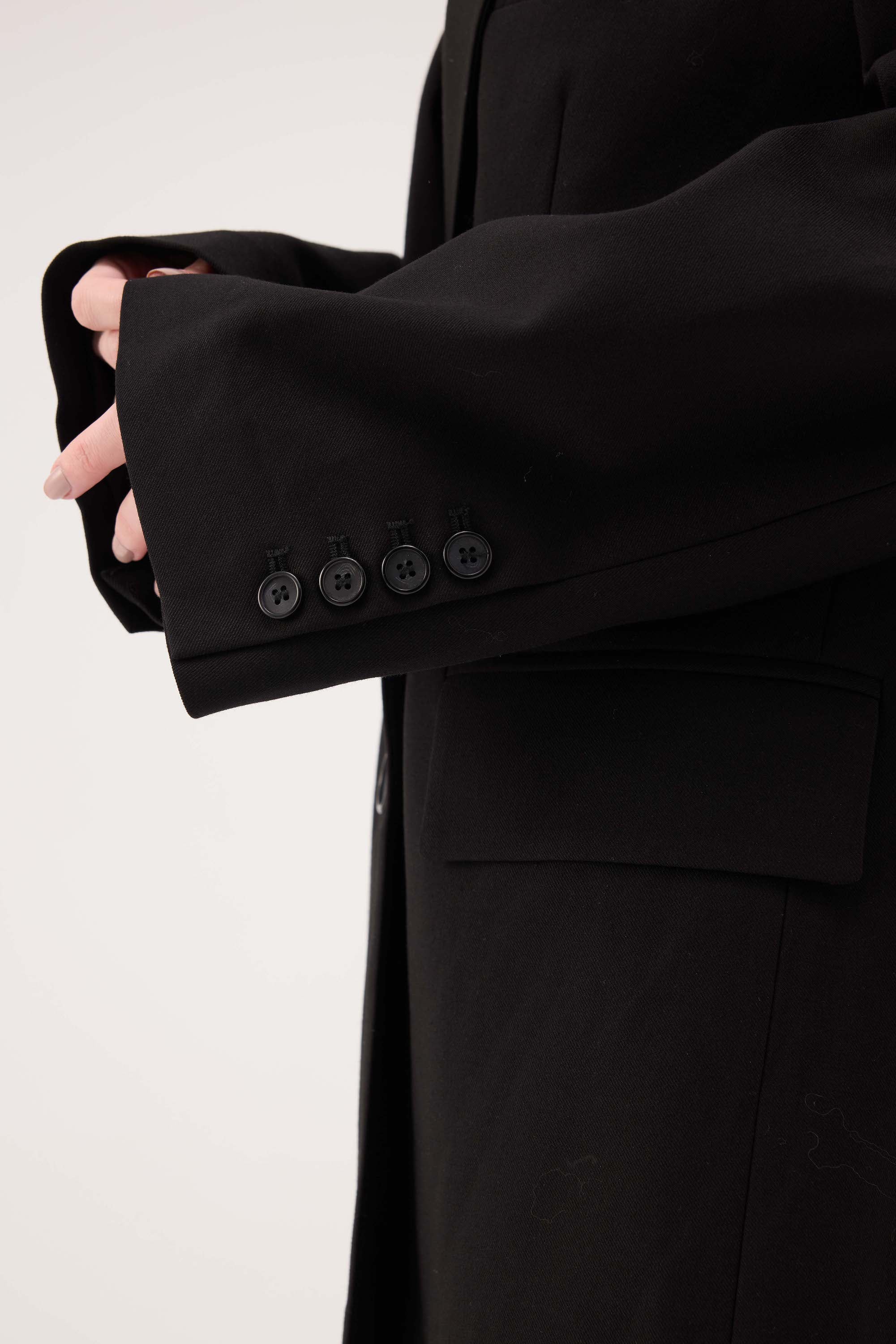 Oversized Peak Lapel Blazer - Grey