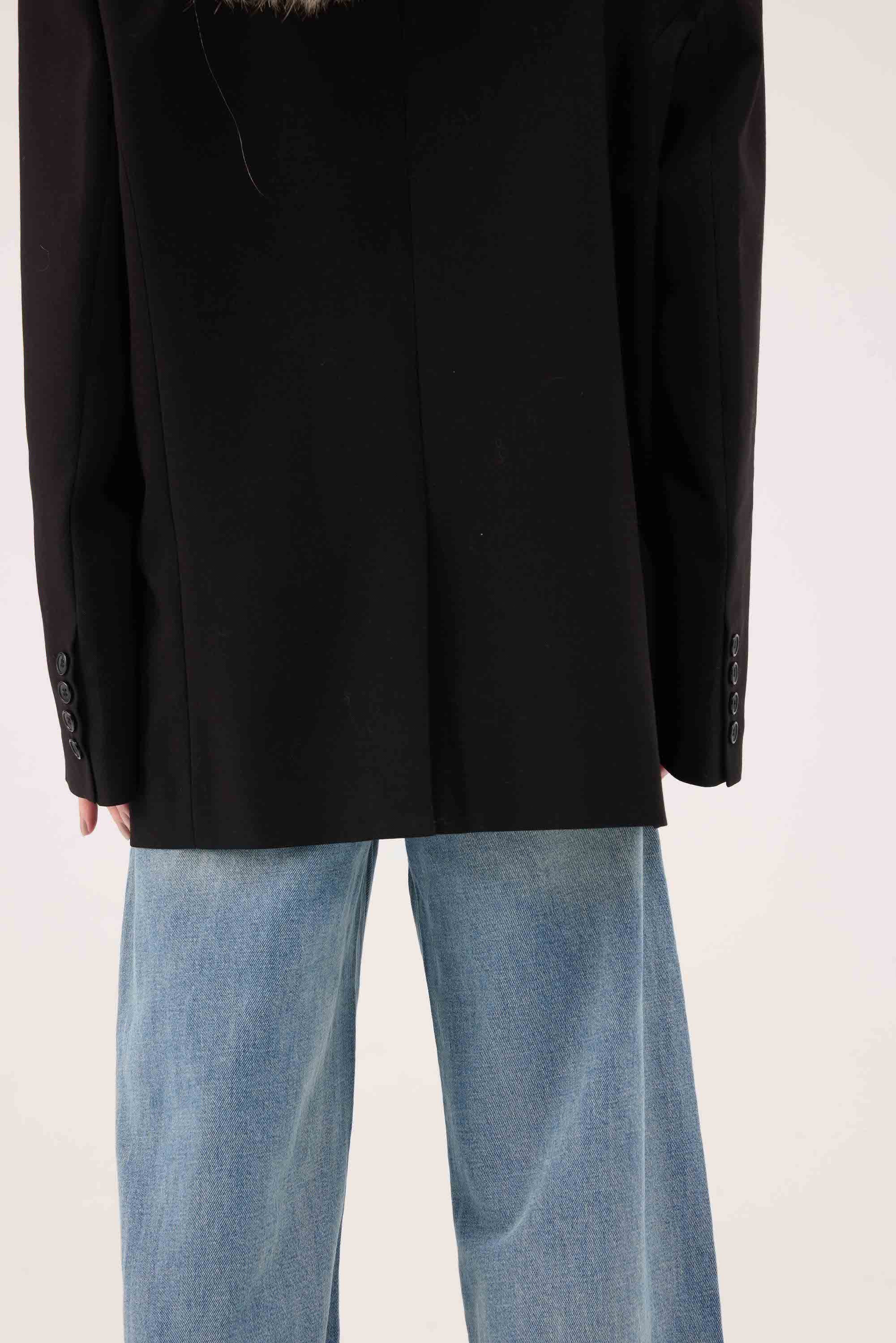 Oversized Peak Lapel Blazer - Grey