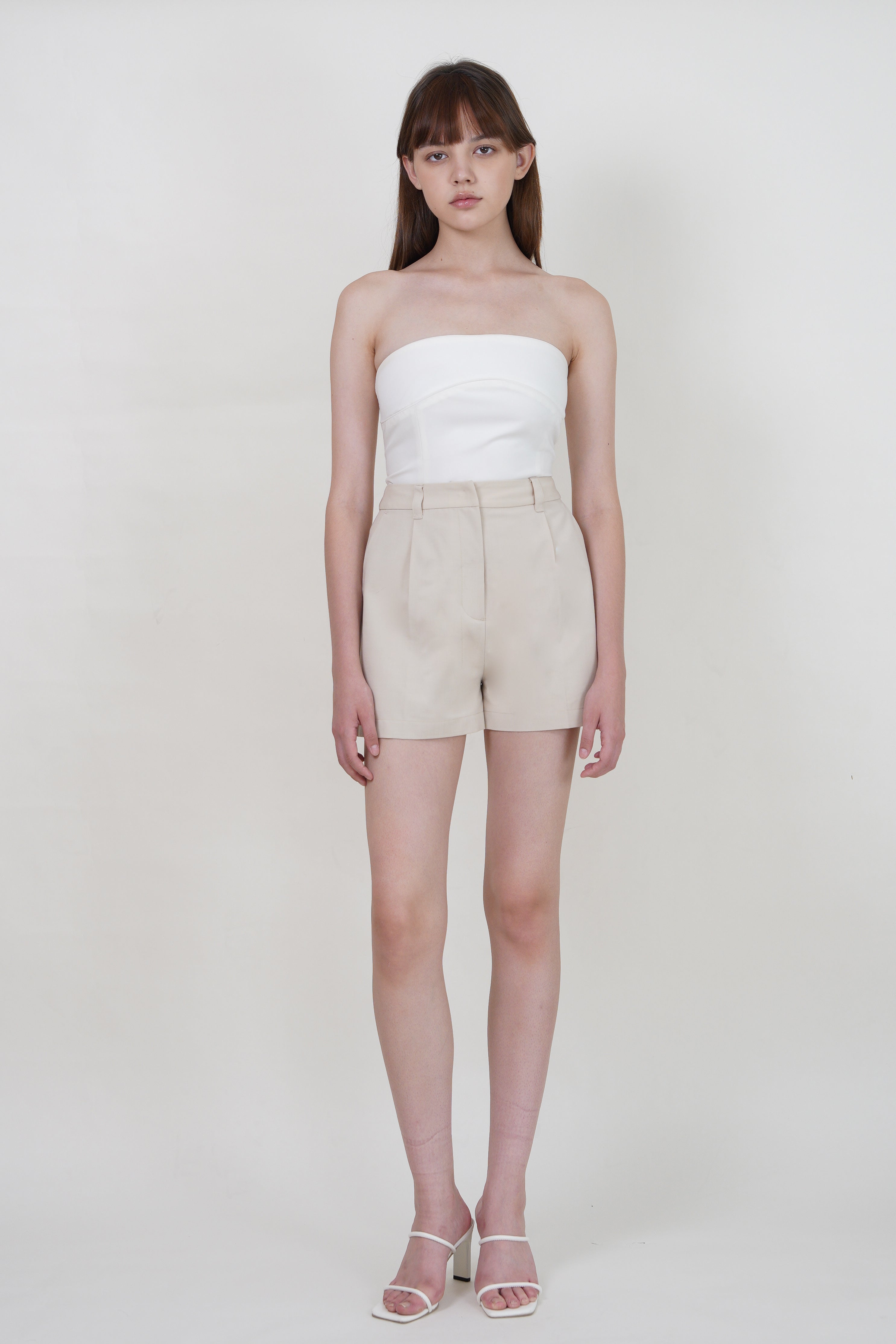 A-Line High-Waisted Tailored Shorts - Black