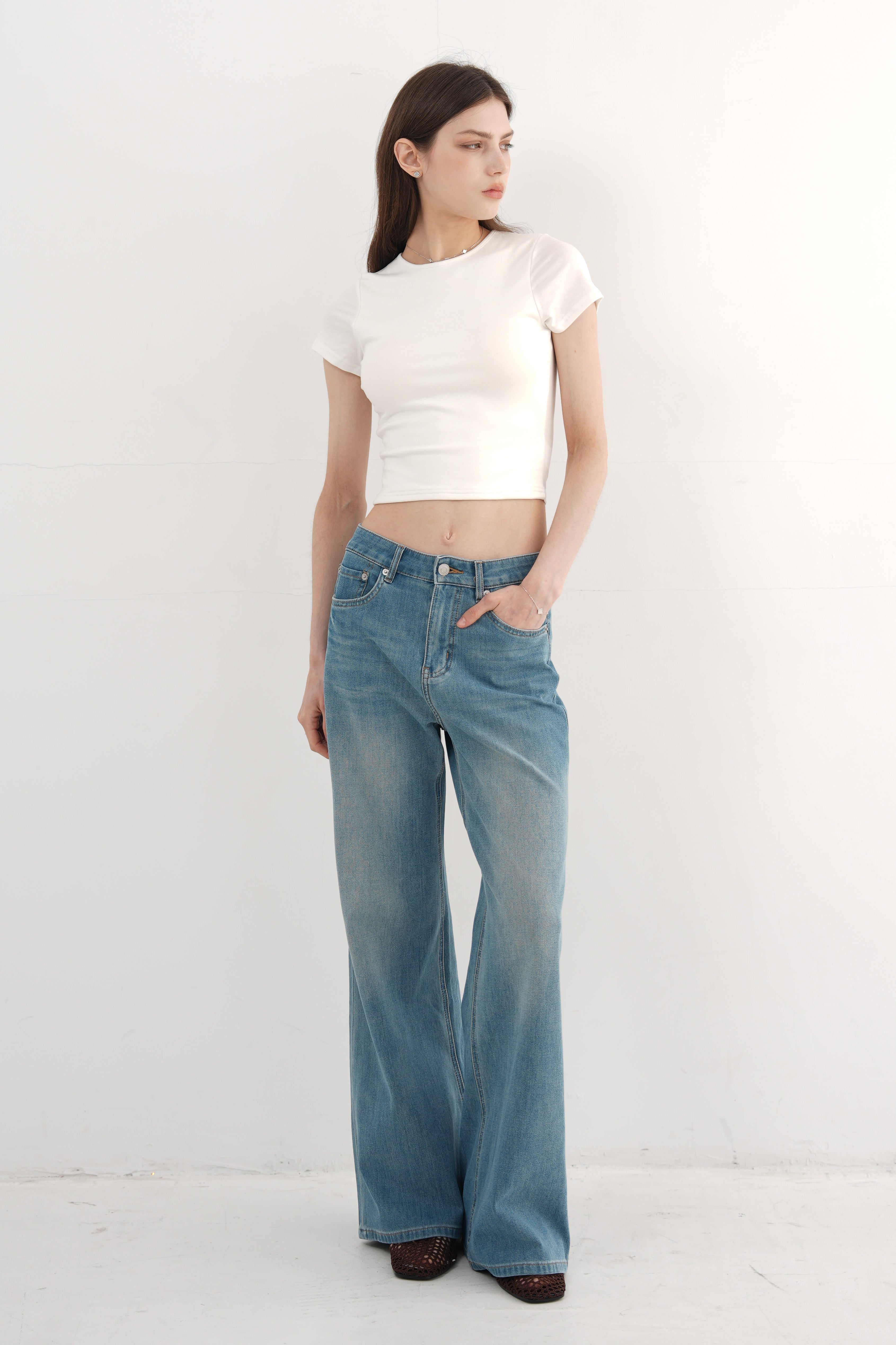 萊賽爾短袖雙圈 Bra Top - 白