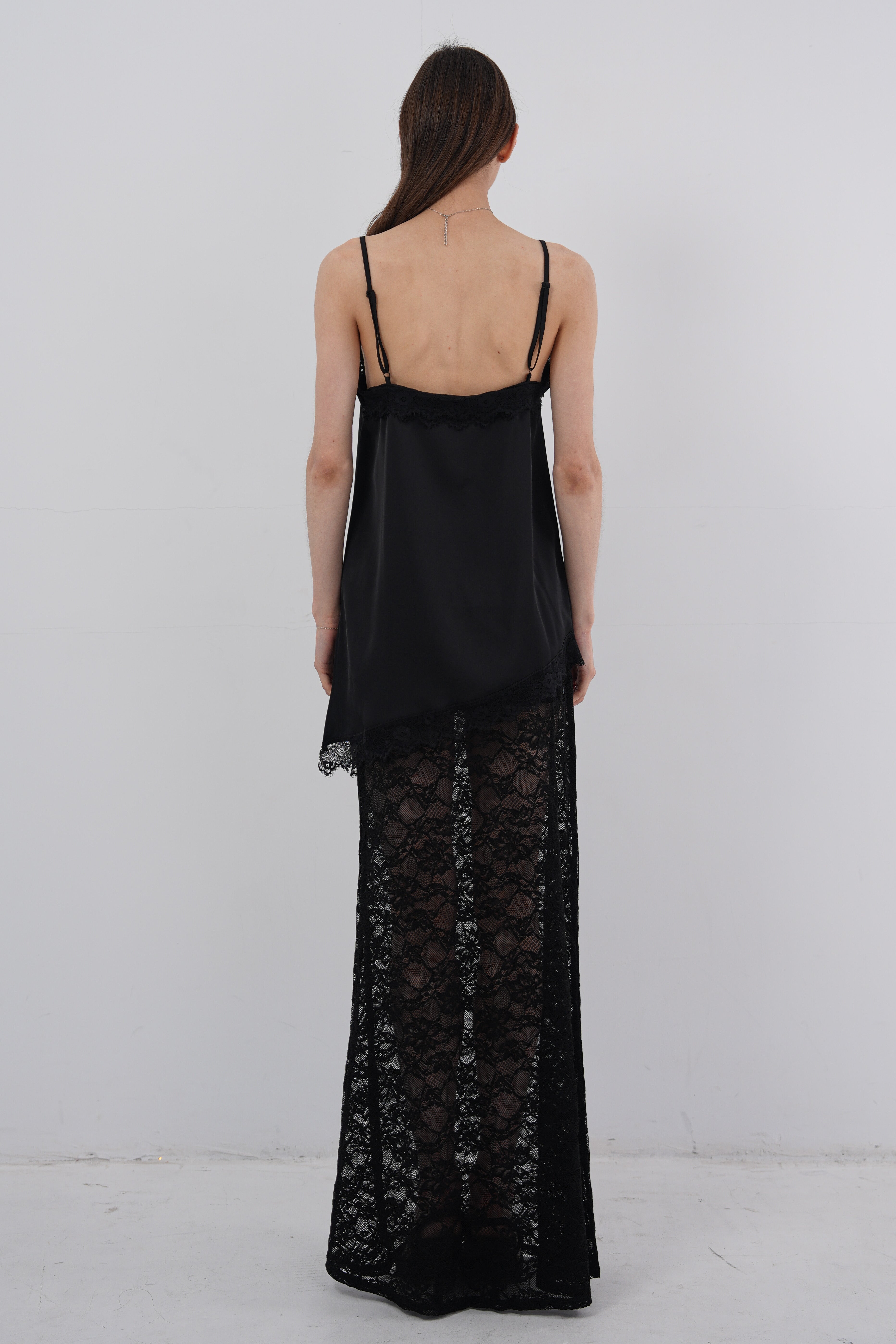 Sheer Lace Maxi Skirt - Black