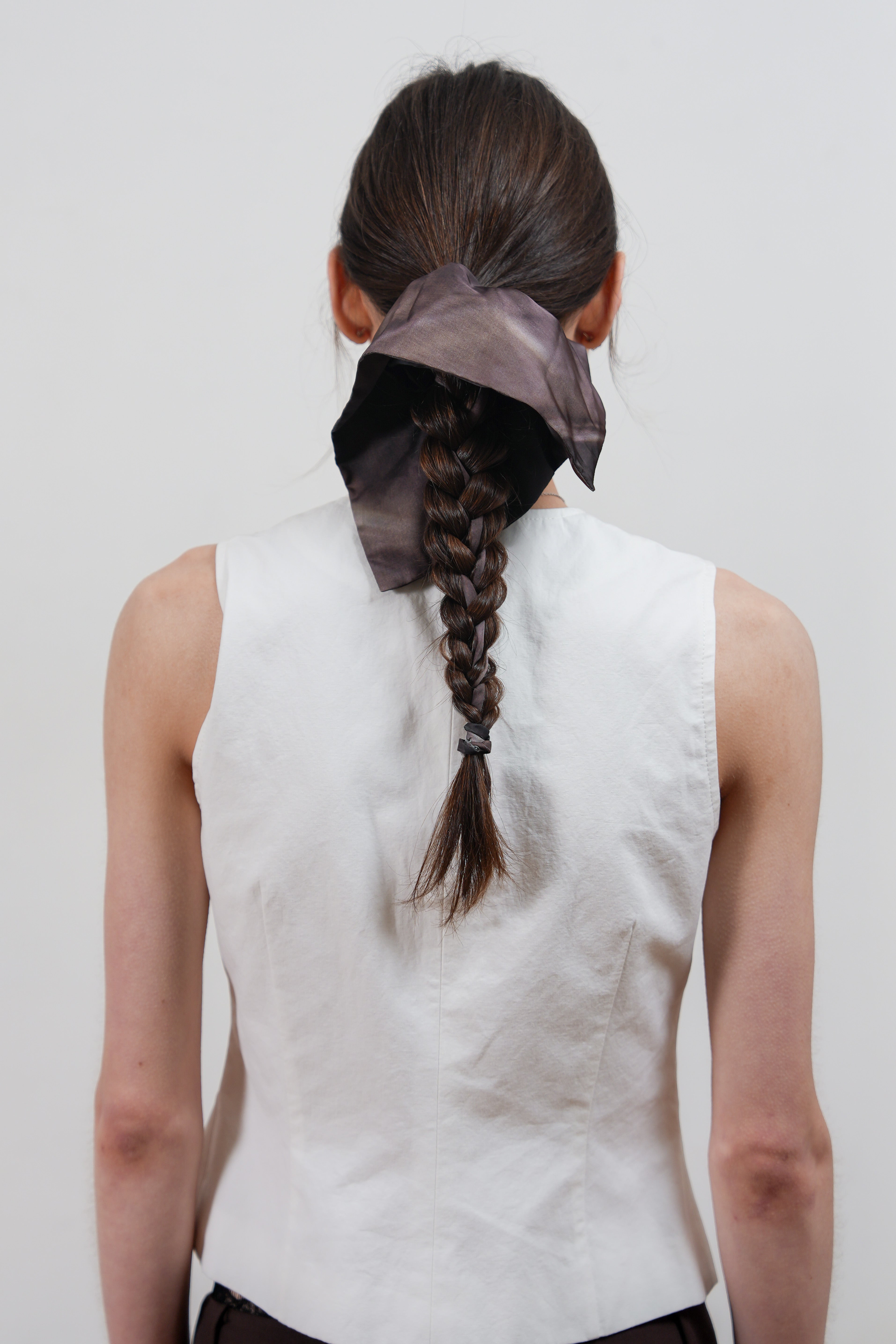 Satin Ribbon Scrunchie - Black