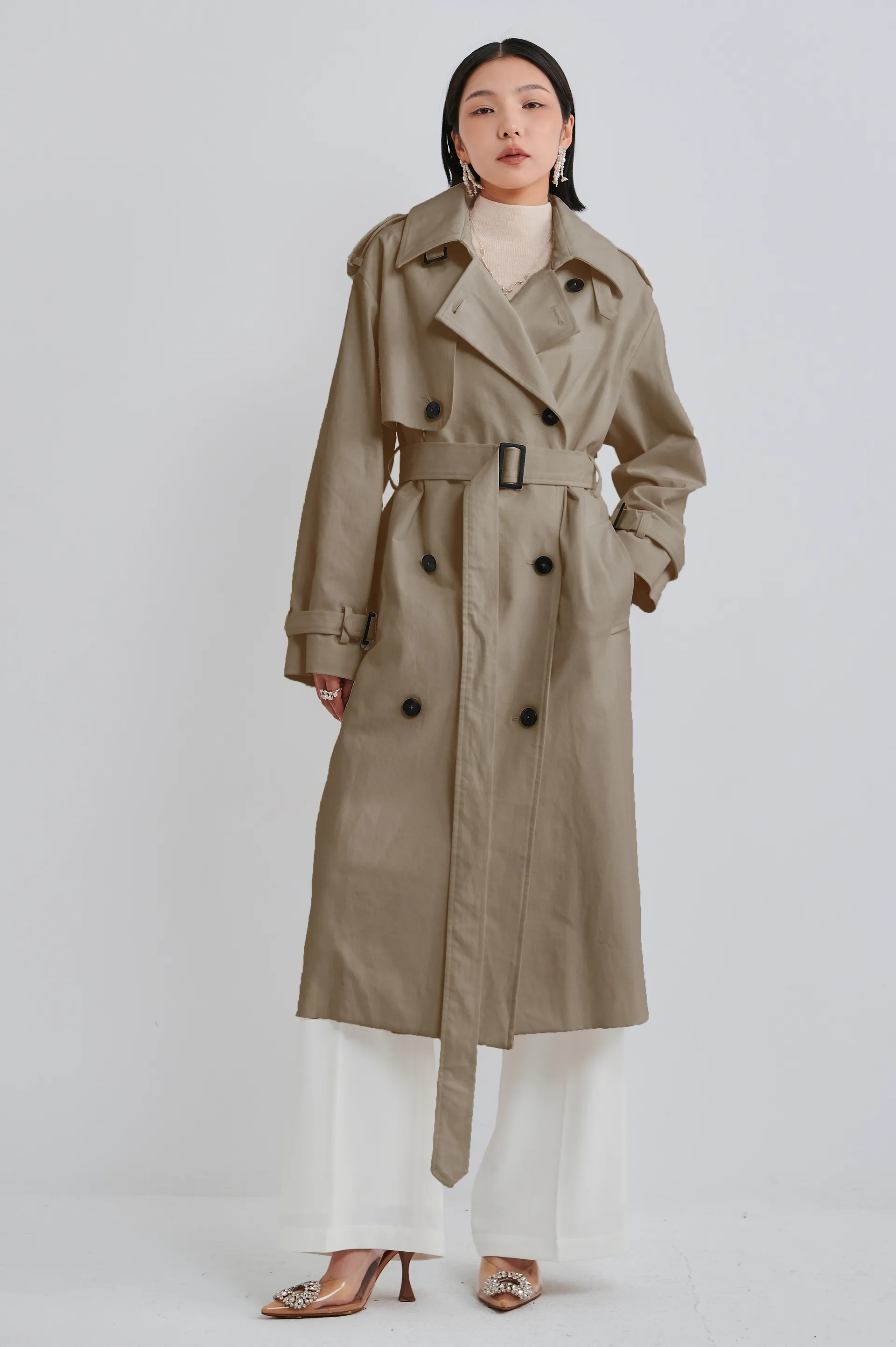 Gender Free Trench Coat - Khaki