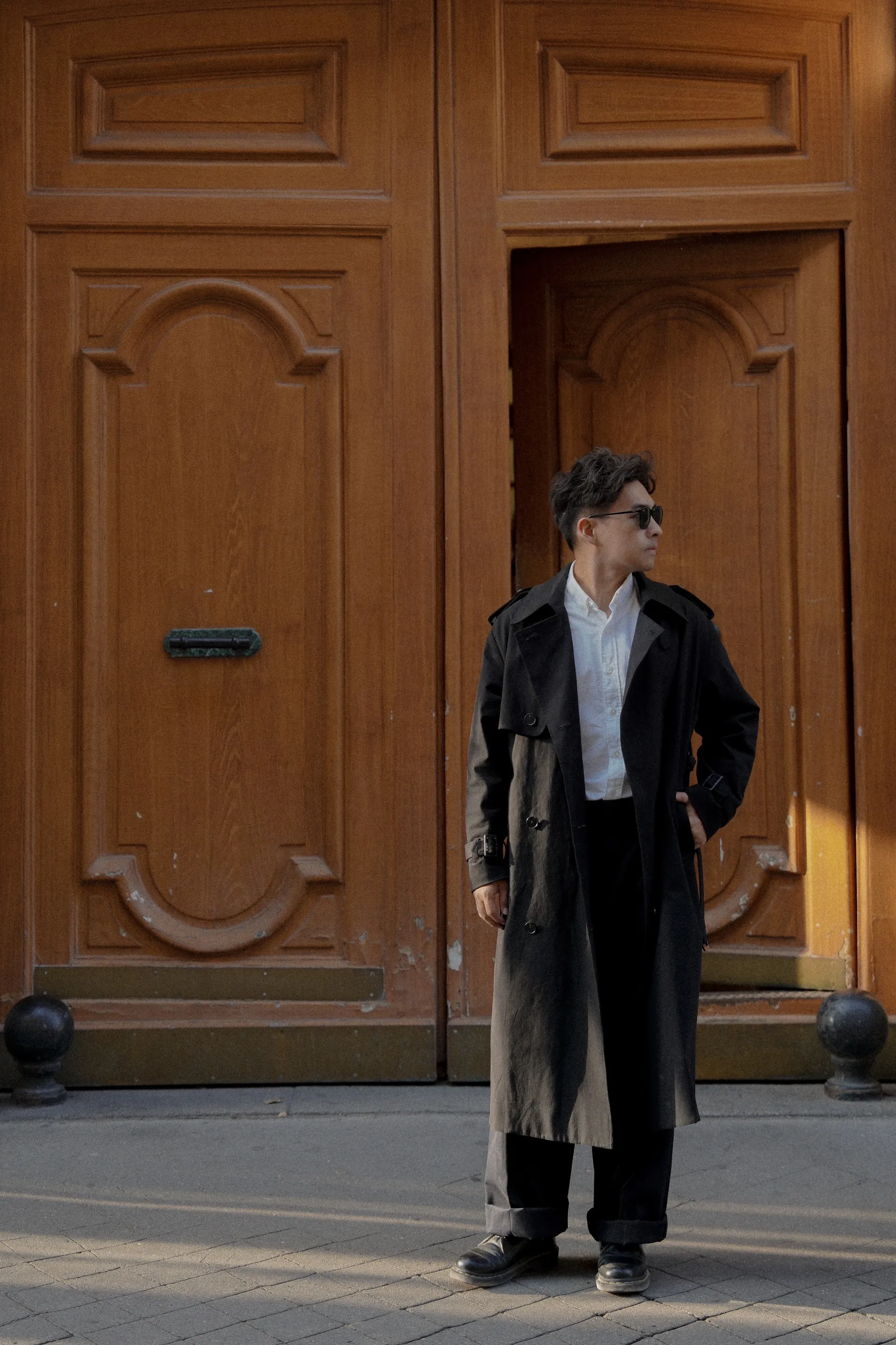 Gender Free Trench Coat - Black
