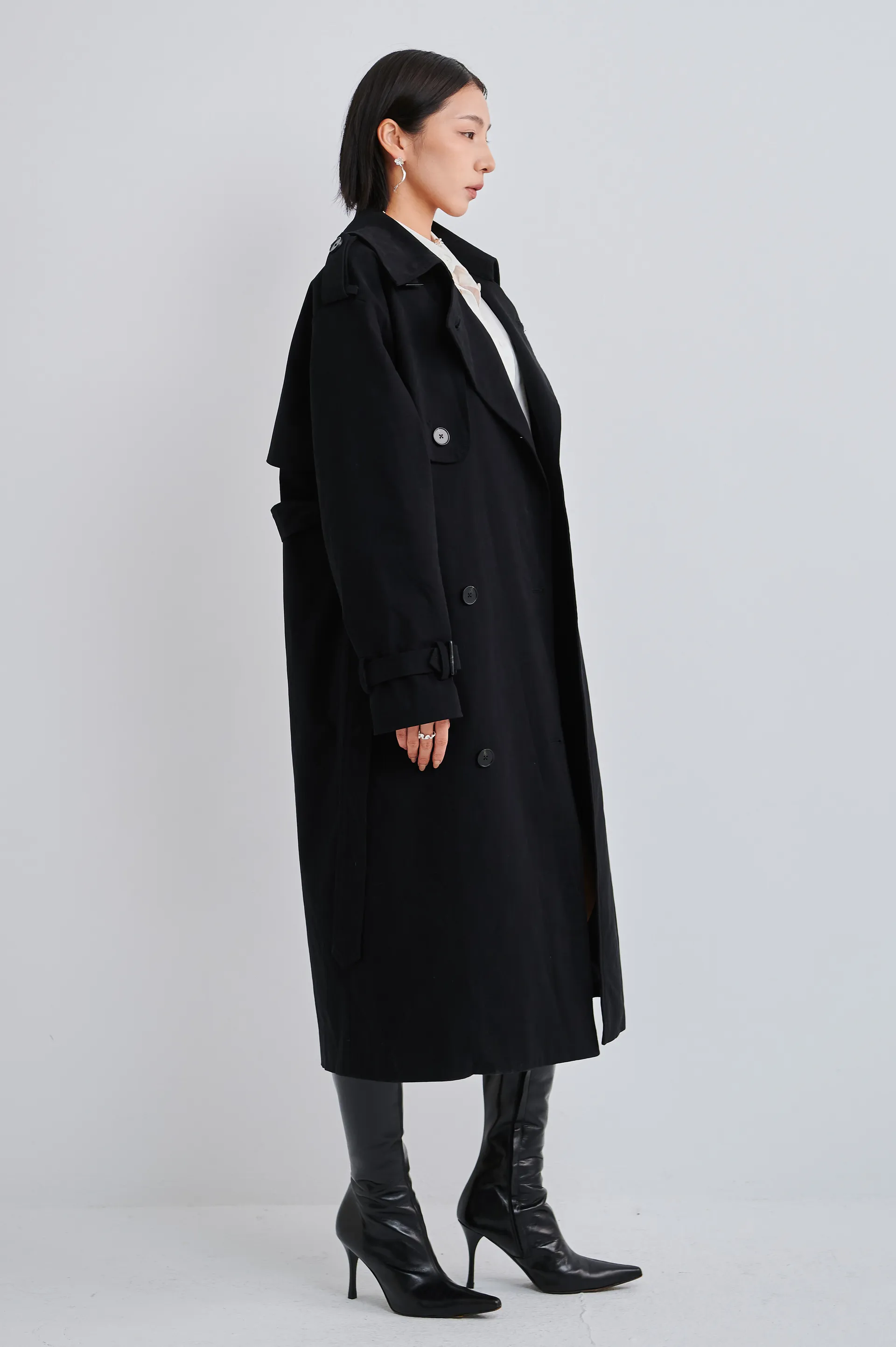 Gender Free Trench Coat - Black