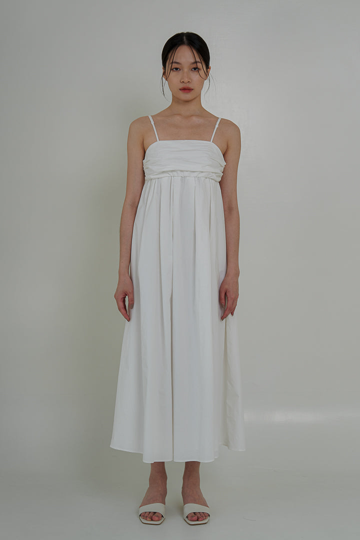 Cotton Split Maxi Dress - White