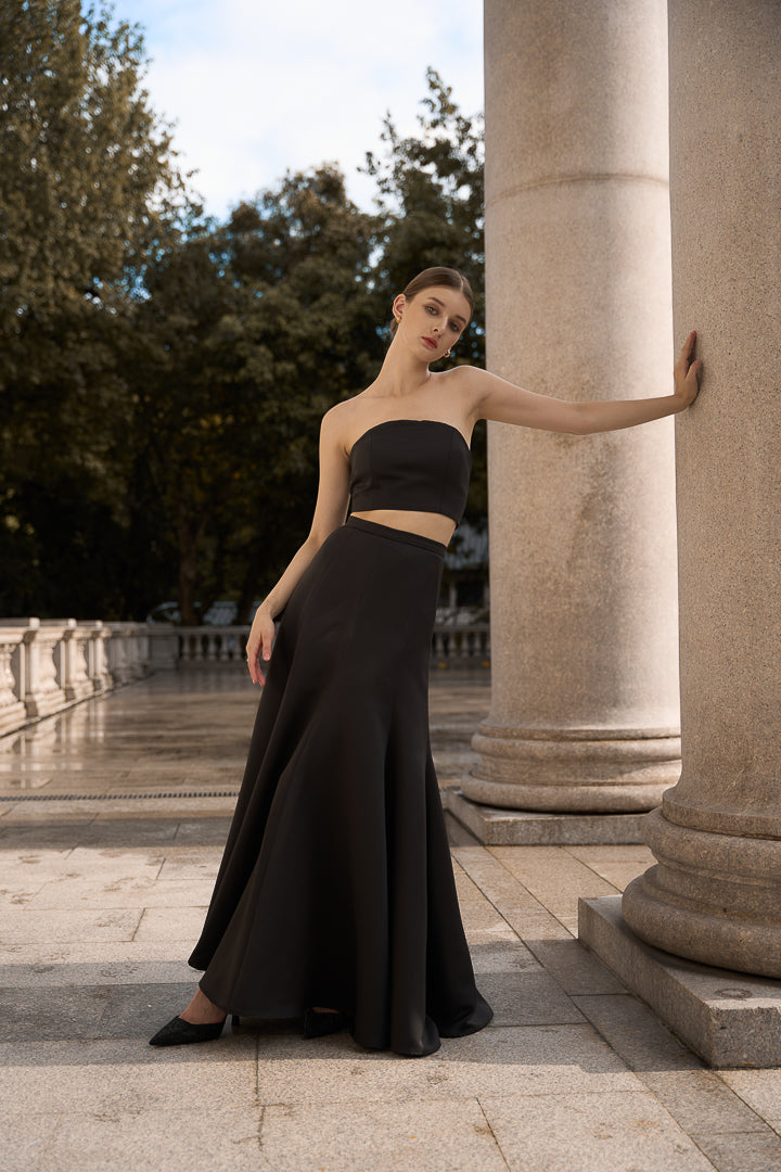 Two-piece Maxi Dress - Mermaid Silhouette Skirt