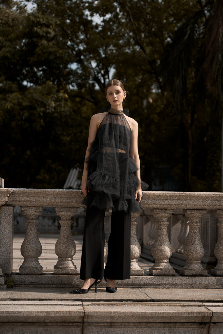 Layered Midi Dress - Black