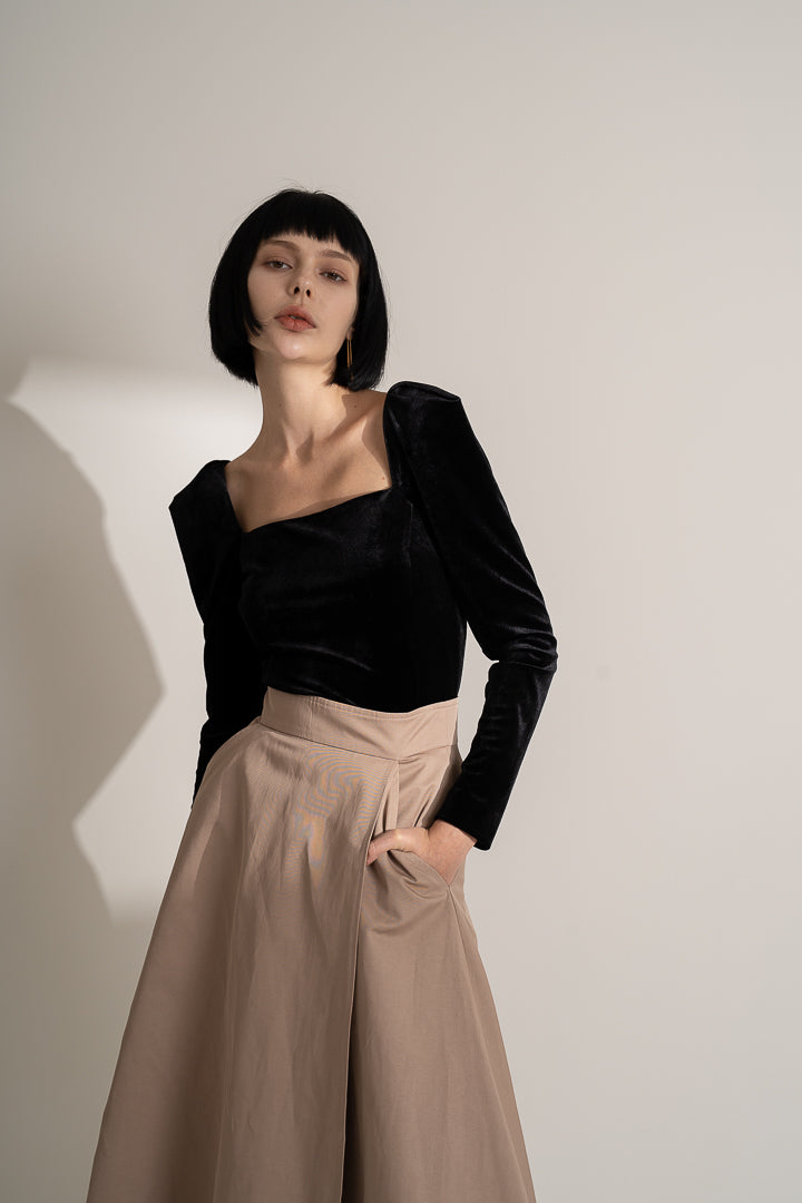High Waist Pleated Skirt 