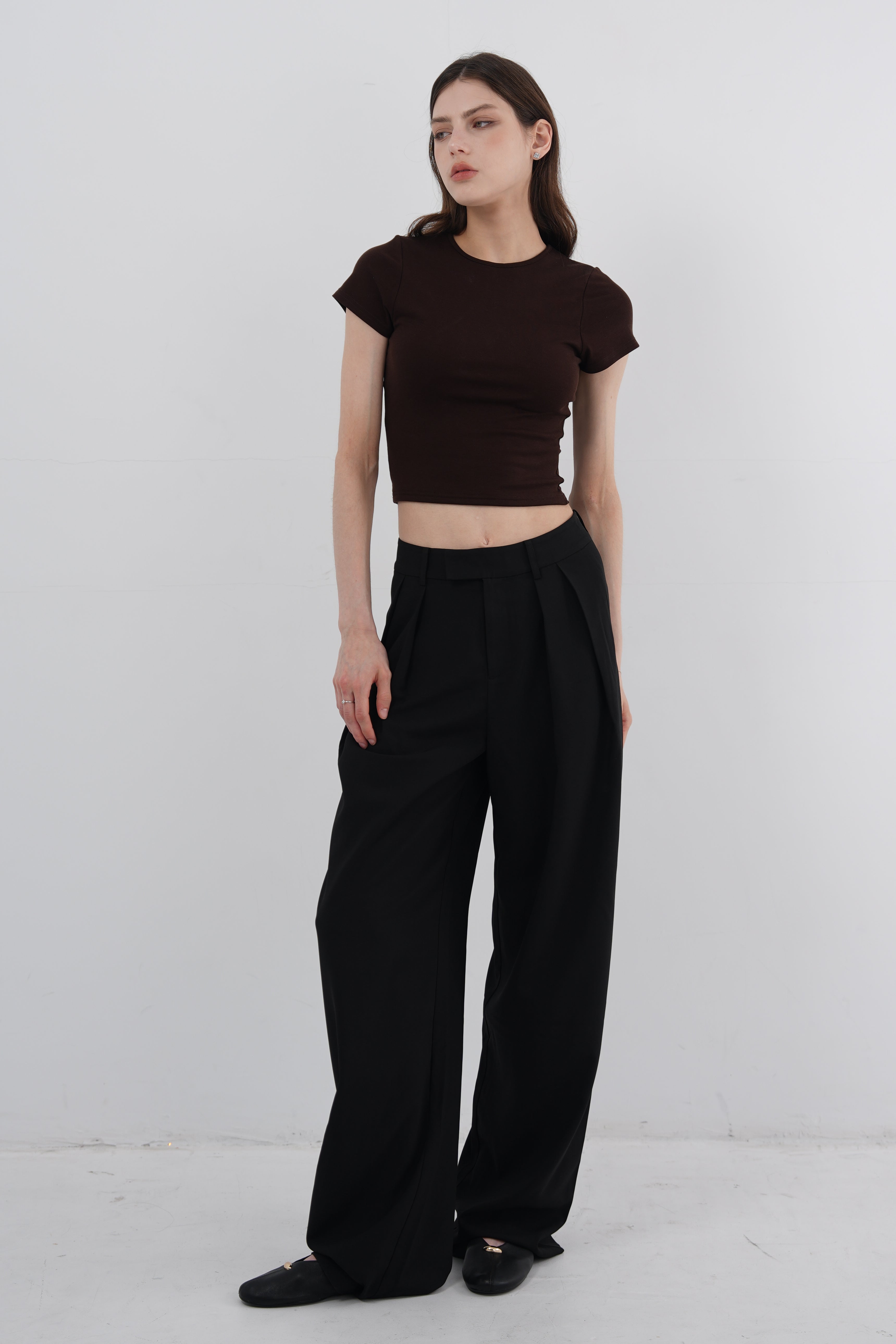 Lyocell Dual Cut Bra T-Shirt - White