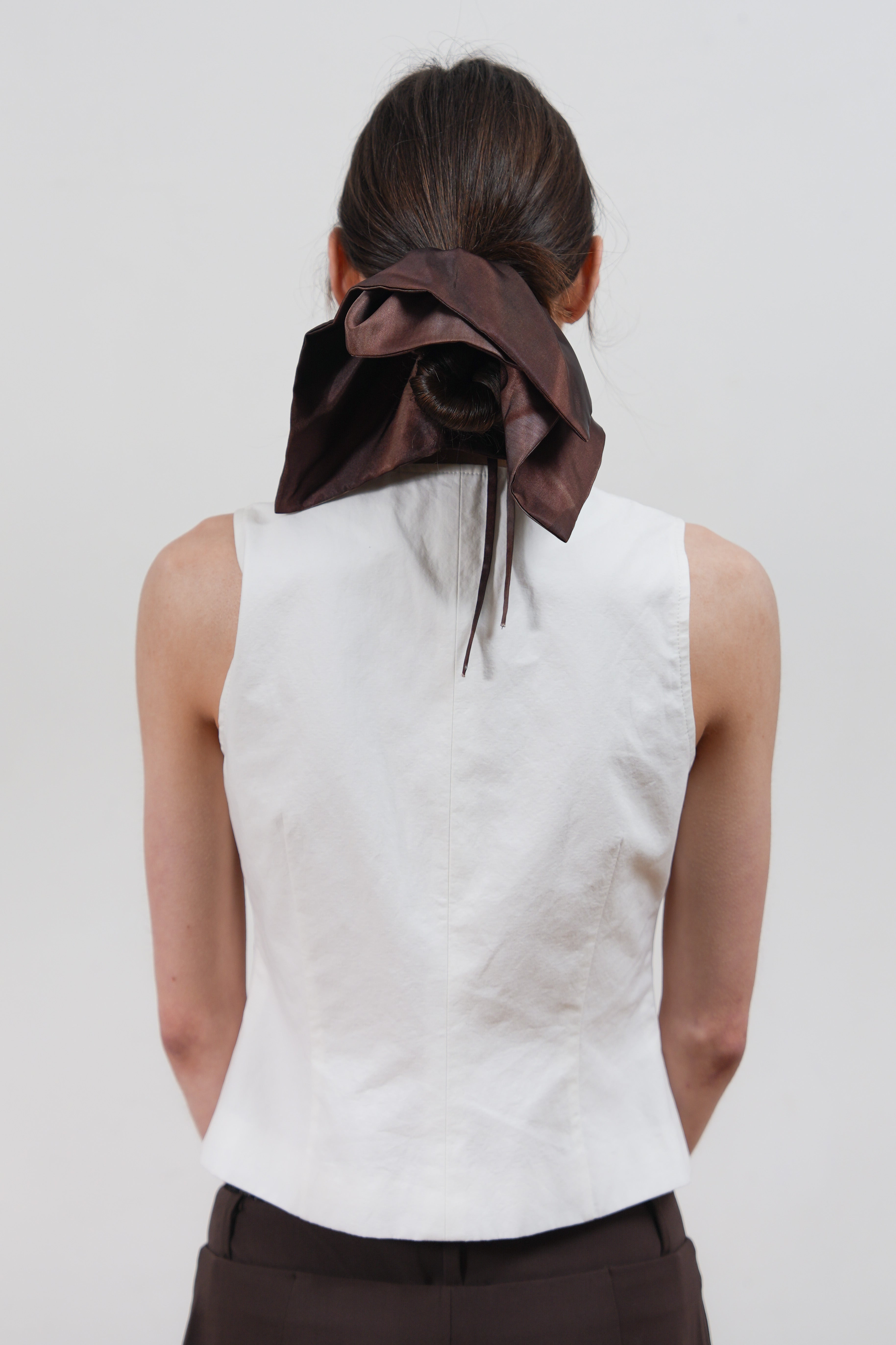 Satin Ribbon Scrunchie - Black