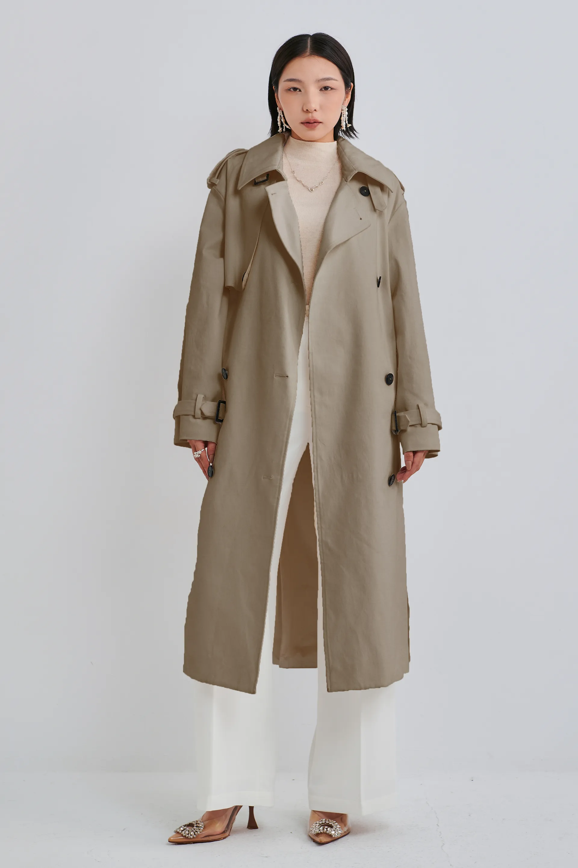 Gender Free Trench Coat - Khaki