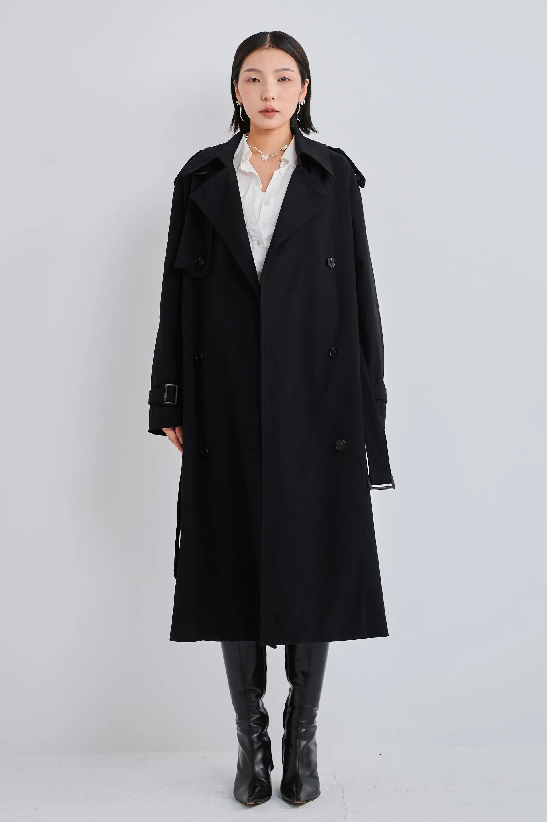 Gender Free Trench Coat - Black